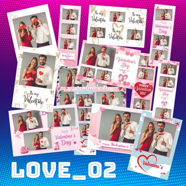 Szablony Walentynkowe 2022 Love 02 - 32 wzory
